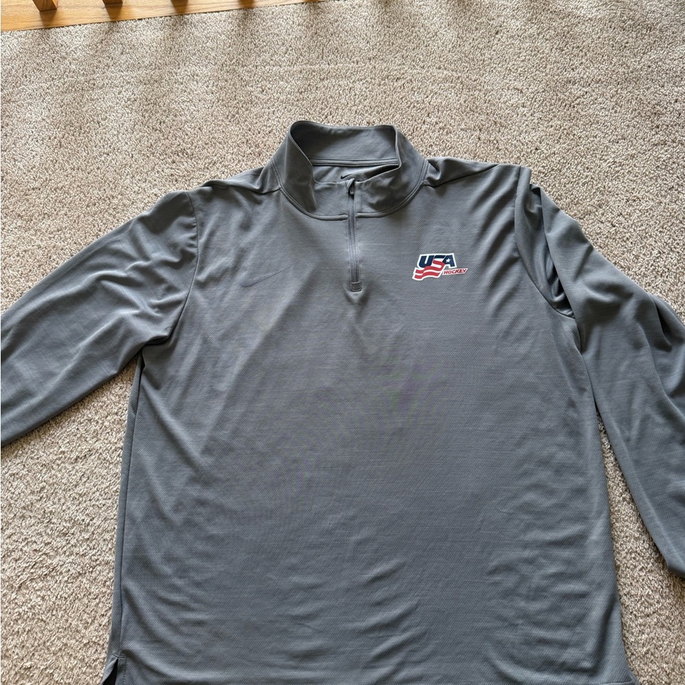 Nike USA hockey Gray Dri-FIT Pullover